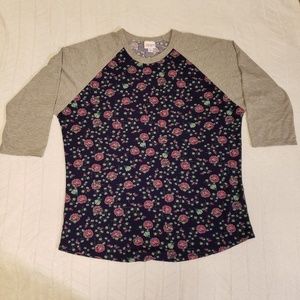 LuLaRoe Randy 3/4 Baseball T-Shirt  3X Runs Small